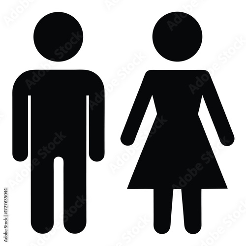 restroom sign  boys girls   vector icon on white b