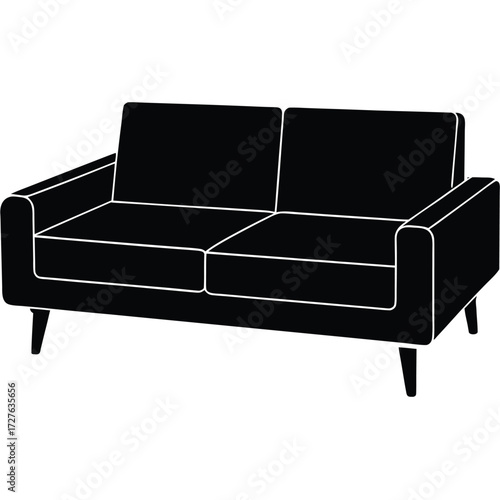 sectional sofa vector icon on white background
