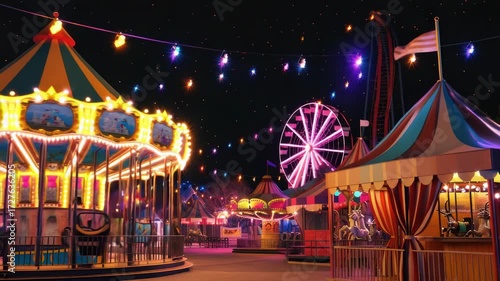 Night Carnival Ferris Wheel