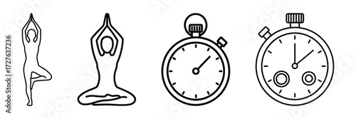 Find inner peace and track your progress with yoga and meditation timing tools, perfect for fitness trackers, wellness apps, and mindful lifestyle content