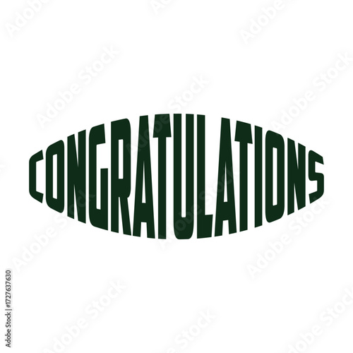 "Congratulations!" greeting sign. Congrats Graduated. Handwritten modern brush lettering with golden stars and academic cap. Text for card, T-shirt print, banner, poster. Isolated vector