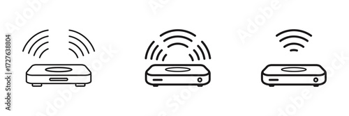 Sleek network device outlines symbolize wireless connectivity, ideal for illustrating modern technology, communication, and internet access in a clean, minimalist style.