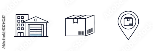 Streamlined logistics concept showing order fulfillment, warehouse location, and package tracking for modern shipping solutions and e-commerce delivery processes