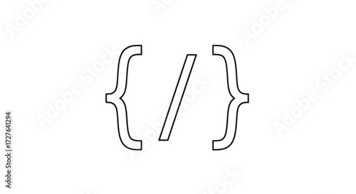 Code Braces and Slash: Programming Symbol Icon.