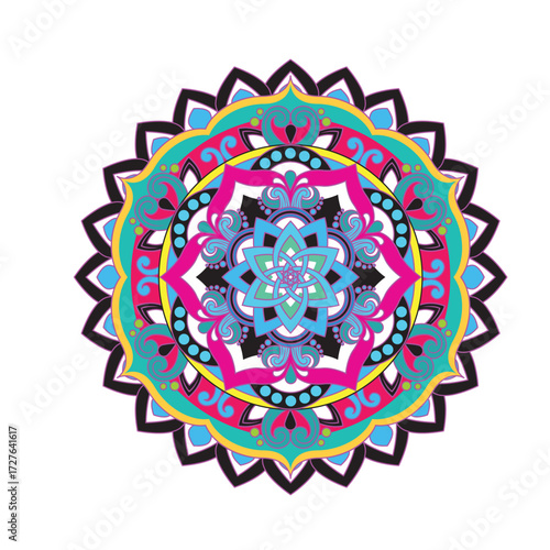 colorful mandala design in illustrator