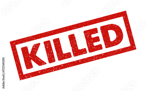 KILLED Red Rubber Stamp Vector Grunge Text Seal Sign for Documents Labels Official Marking