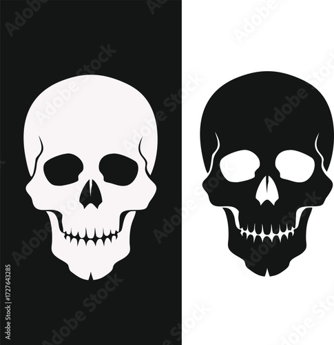 skull on black background
