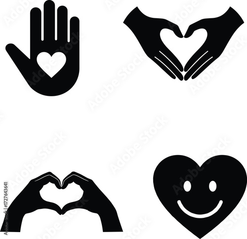 Hands Holding a Heart Vector Icon