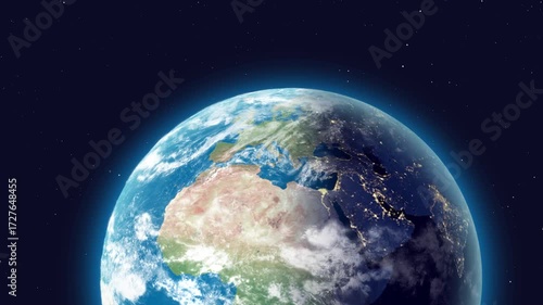 realistic earth in space animation 