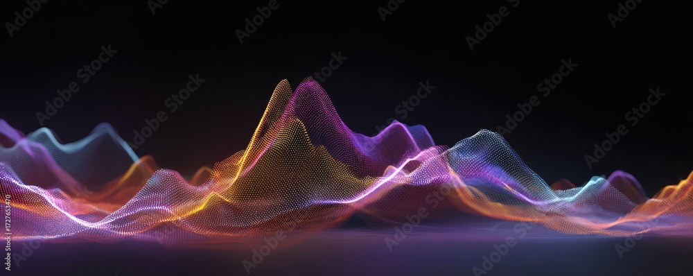 Obraz premium Abstract multicolored wavy landscape