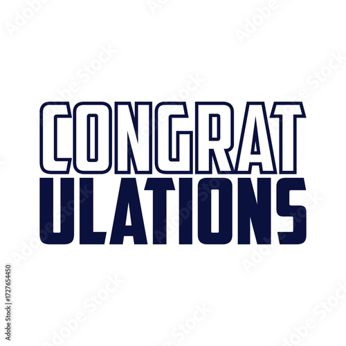 "Congratulations!" greeting sign. Congrats Graduated. Handwritten modern brush lettering with golden stars and academic cap. Text for card, T-shirt print, banner, poster. Isolated vector