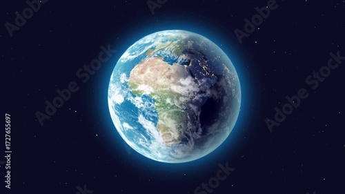 realistic earth in space animation