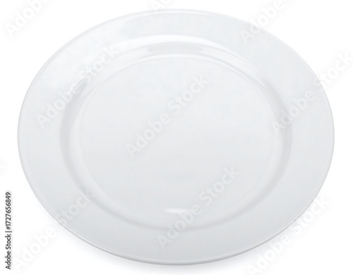 Empty white plate, top view