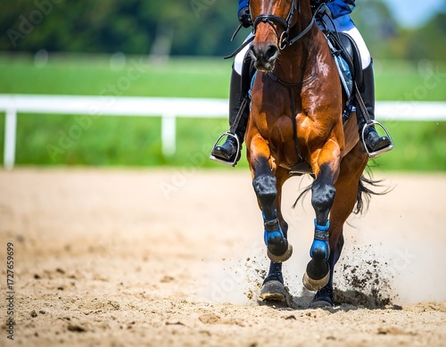 Equestrian athlete and horse in motion (1)