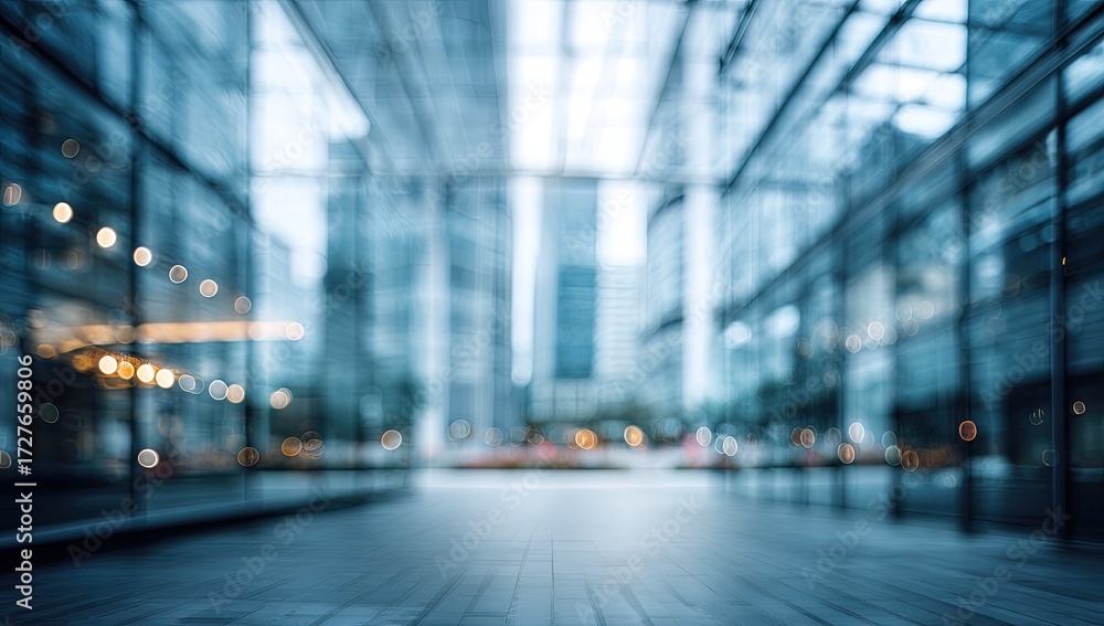 Fototapeta premium Blurry cityscape view of modern urban architecture