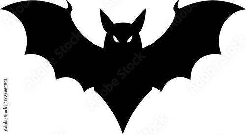 Bat outline icon vector on white background 