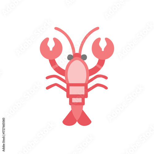 crayfish cartoon isolated on white