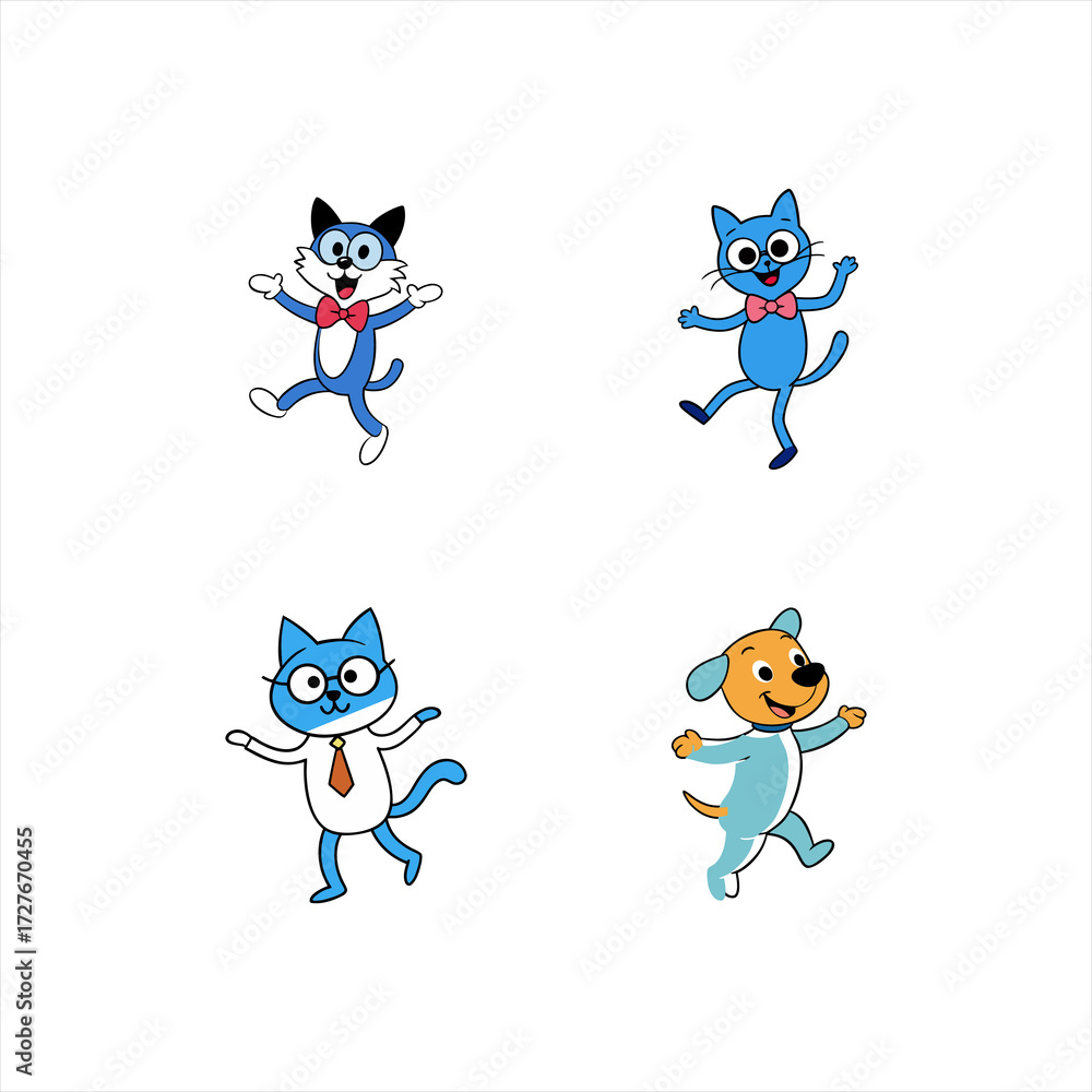 Obraz premium cartoon cat dancing