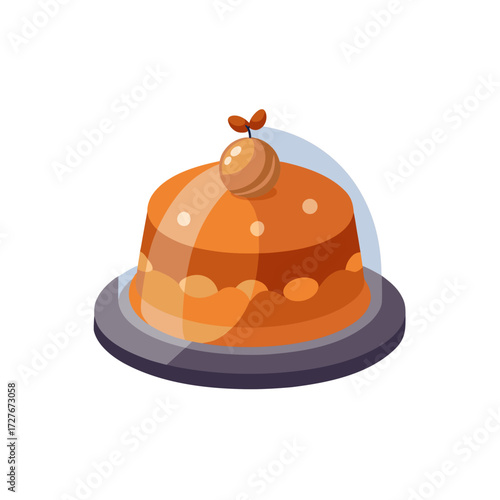 persimmon pudding vector  sauce  walnuts  pulp 