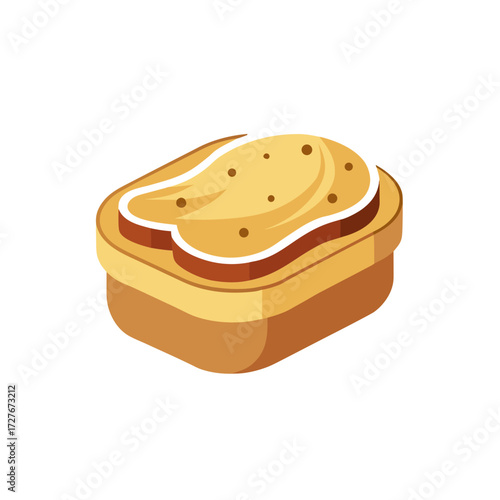 p t  foie vector  fleck  toast  spread  white bg 
