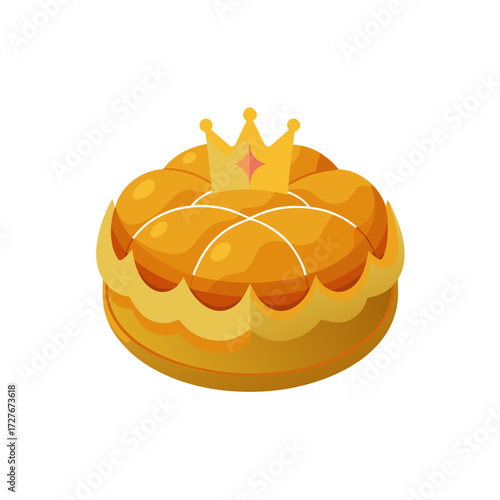 galette rois vector  fill  crown  paste  bake  