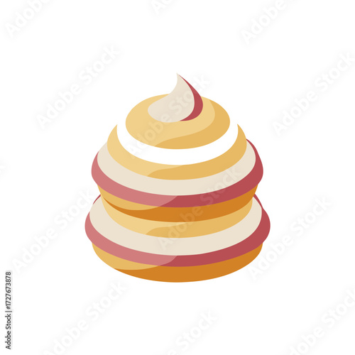 dacquoise meringue vector  butter  layer  stack 