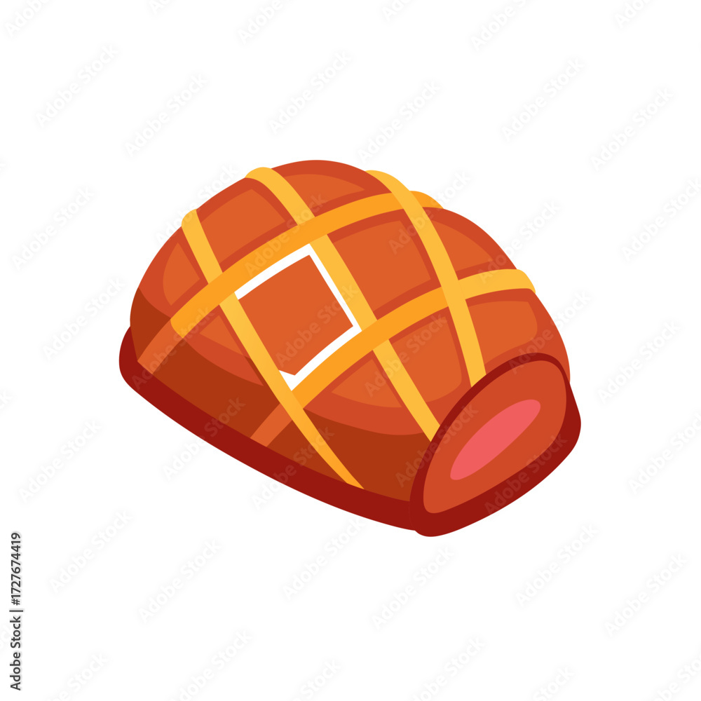 Fototapeta premium beef wellington vector dome wrap lattice sear