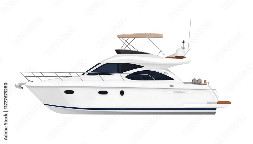 Naklejka premium Luxury motor yacht, side view