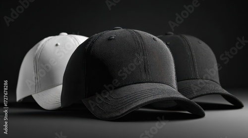 Wallpaper Mural black and white caps mockup front view halloween background closeup Torontodigital.ca