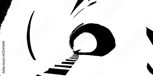 Magnifying glass on a white background with a woman's profile silhouette