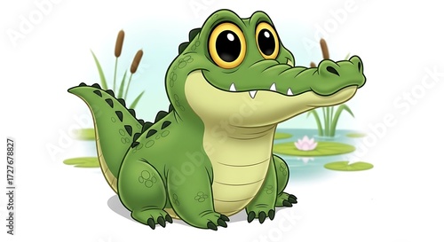 Cute Gator in Swamp.