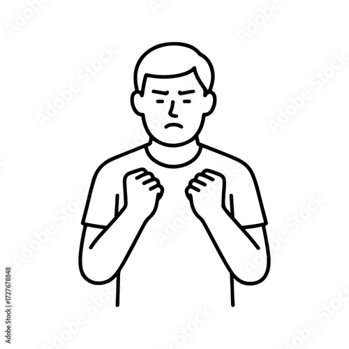 line icon man clenching his fists vector on a white background
Vector line icon on a white background