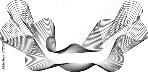 Element with a bright central circle and a complex wavy outer contour that flows organically around the center.