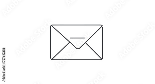 Simple black line art icon of a closed mail envelope for communication.