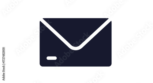 Dark Blue Simple Envelope Icon Illustration.