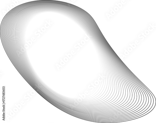 Vector outline with organic curvature and layered structure enclosing a radiant circular middle.
