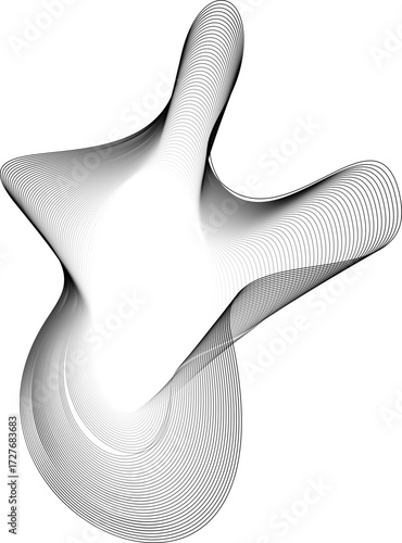 Flowing outer contours wrap around a radiant central circle, creating a layered organic composition.