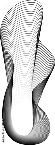Organic vector design with a luminous middle and undulating wavy edges shaped by irregular lines.