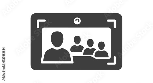 Grey Icon: Video Conference with Four Participants.