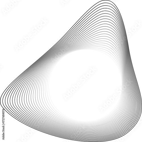 Shape with glowing center surrounded by layered contours forming a loose triangular blob-like figure.