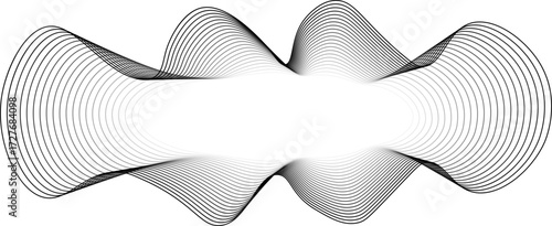 Abstract figure with a central glow and unique blob-shaped form outlined by organic wavy contours.