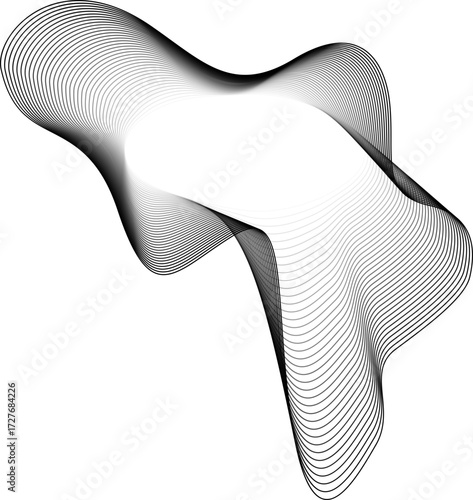 Graphic with luminous central void and unstructured organic borders shaped by irregular wavy lines.