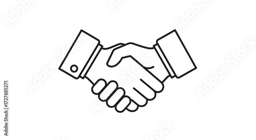 Simple Line Art Illustration of a Handshake.