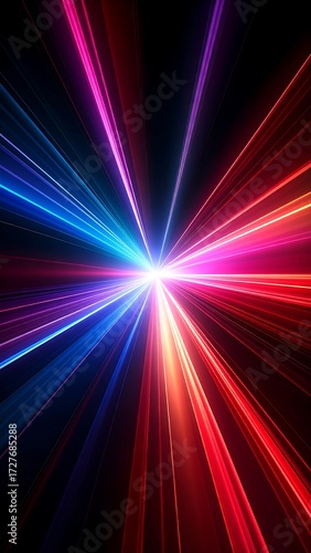 Abstract vibrant radiating lights