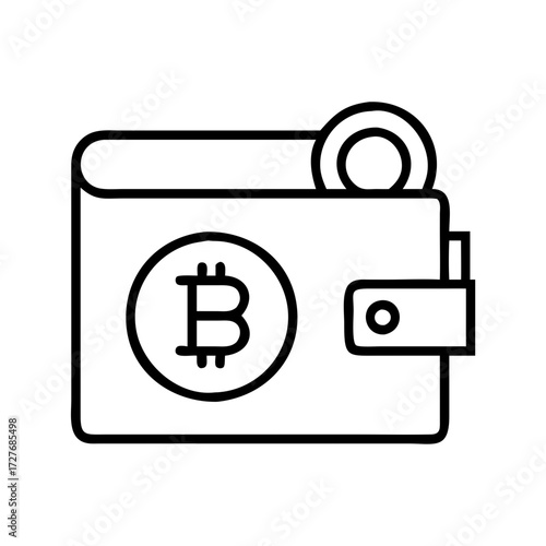 Bitcoin wallet icon digital currency cryptocurrency blockchain technology investment money asset