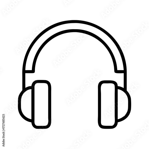 Headphones vector icon illustration, audio listening device for music and podcast lovers icon