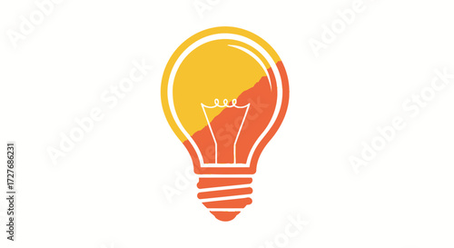 Stylized Gradient Light Bulb Icon for Idea and Innovation.