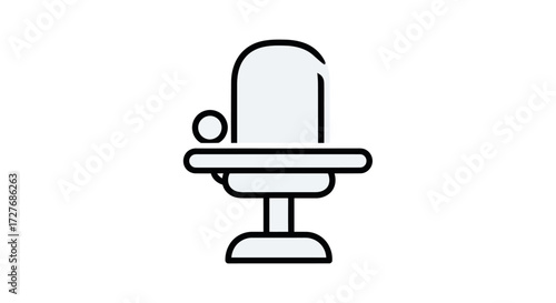 Simple Line Drawing of an Office Chair.