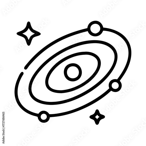 Isolated galaxy vector illustration of space galaxy system with stars and planets icon design