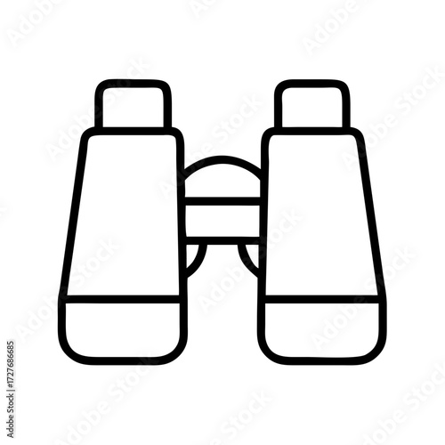 Binoculars vector icon illustration, optical instrument for distance viewing and search tool